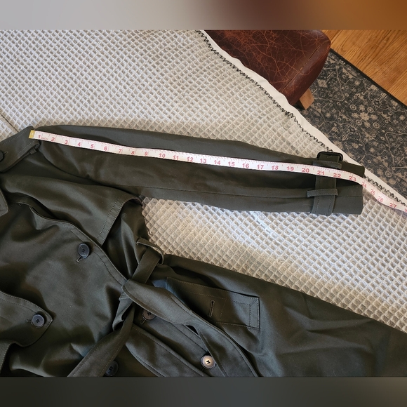 Club Monaco Dark Green Trench, Size S - Picture 6 of 8